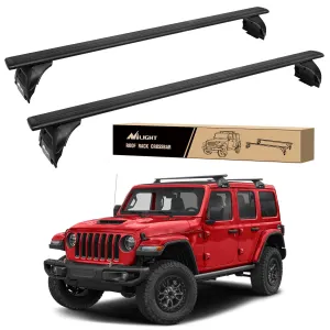 2007-2018 Jeep Wrangler JK 2018-2024 Jeep Wrangler 2019-2024 Jeep Gladiator JT Roof Rack Cross Bars Aluminum Anti-Theft Lock