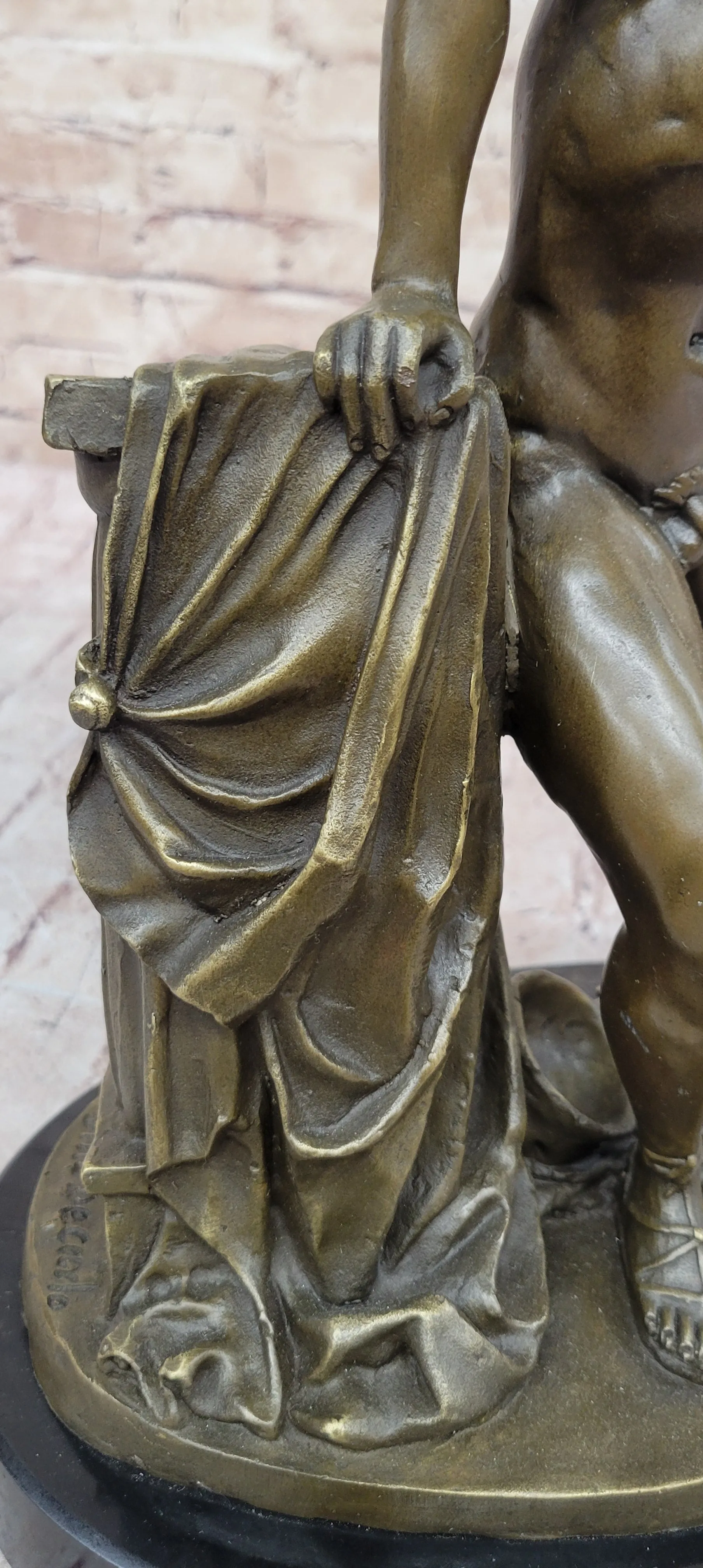 Greek Hero Achilles Hercules Leonidas Hoplite Warrior Bronze Statue Sculpture Decor 14" X 10"