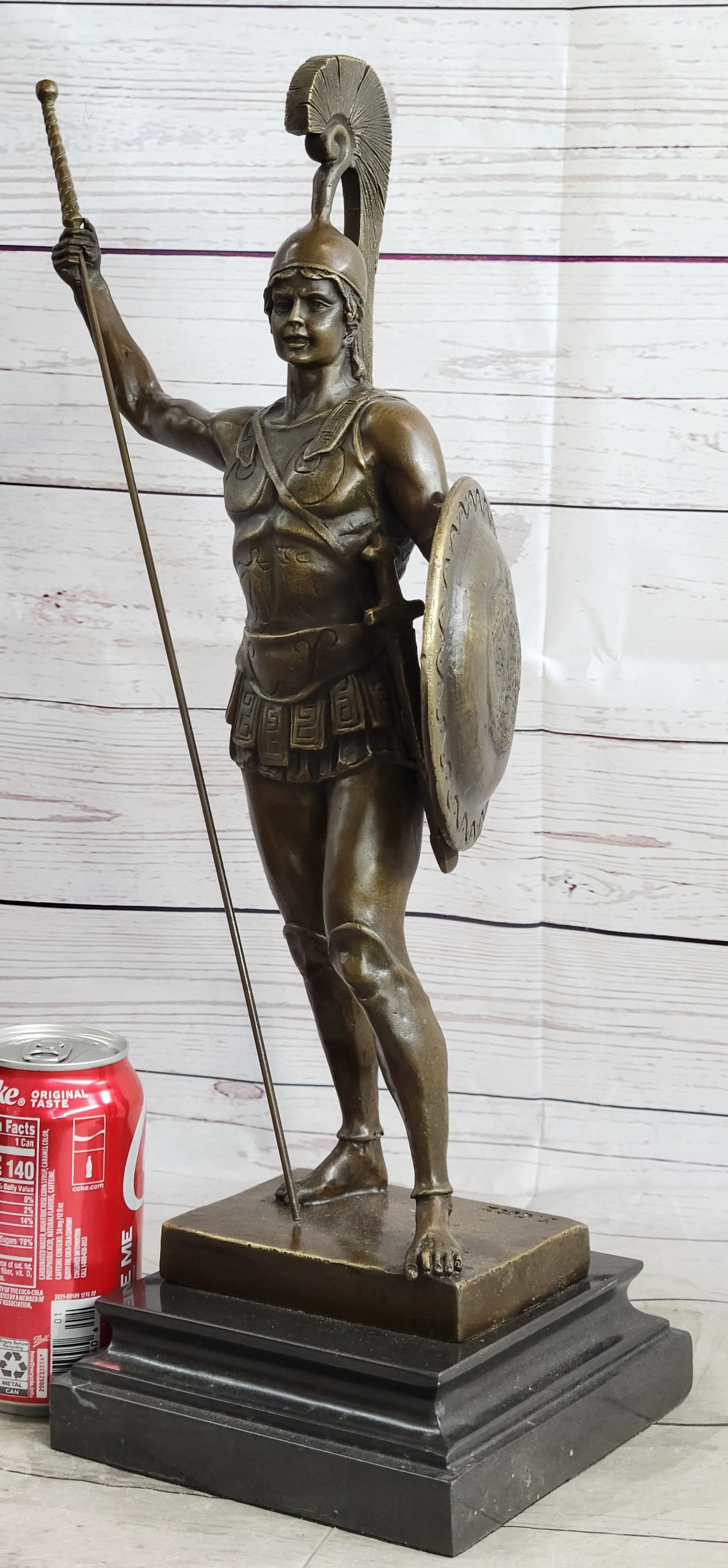 Greek Hero Achilles Warrior Bronze Sculpture Statue by Johannes Gotz