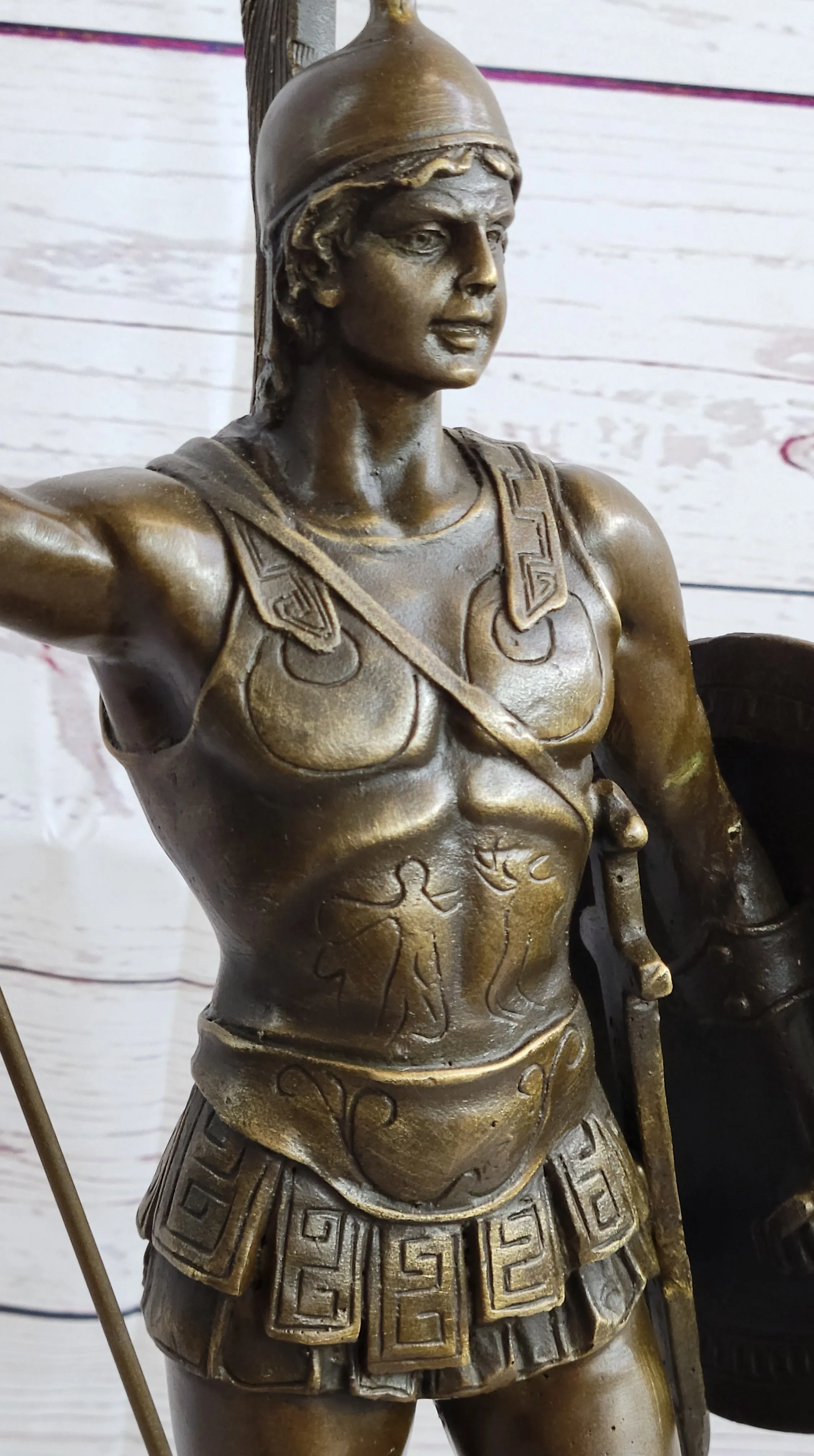 Greek Hero Achilles Warrior Bronze Sculpture Statue by Johannes Gotz