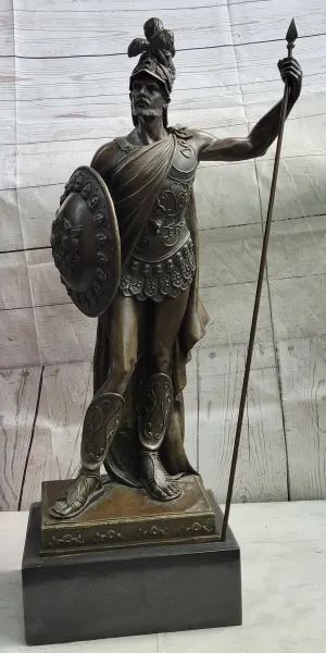 Greek Hoplite Warrior Hero Achilles Leonidas Bronze Statue Sculpture Figure 30" x 15"