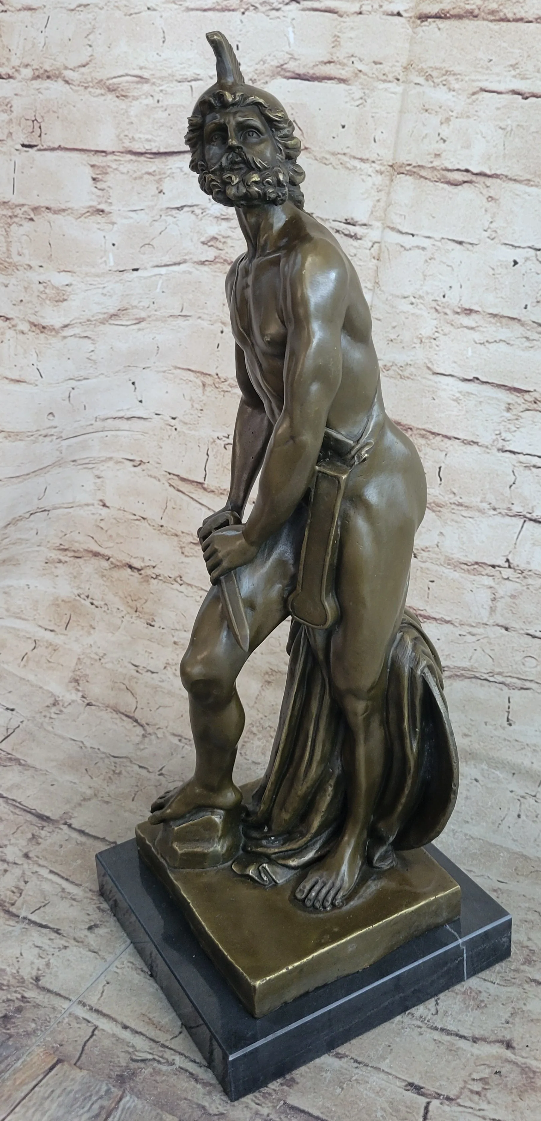 Greek Warrior Hero Achilles Hercules Odysseus Mythology Bronze Statue Sculpture Figure