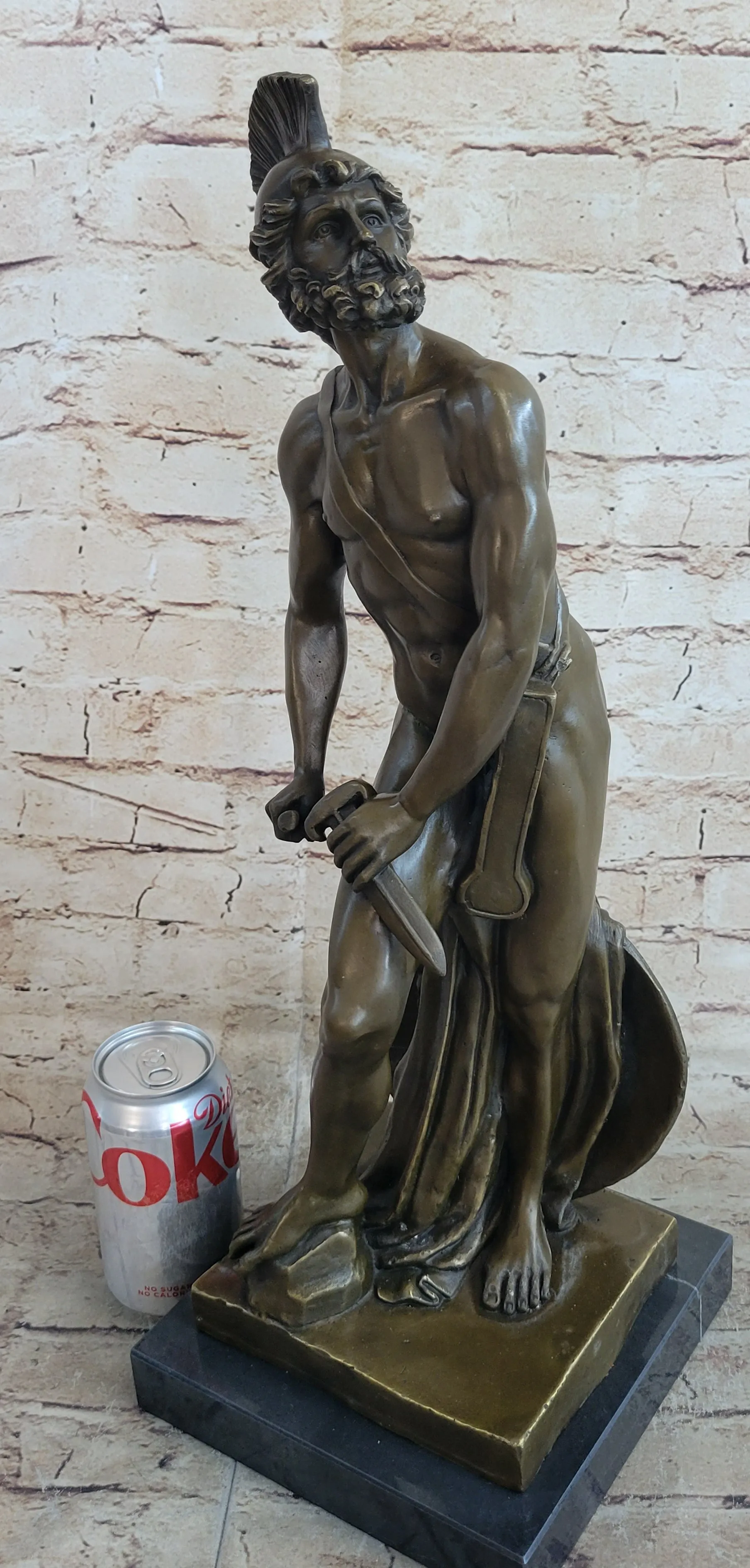Greek Warrior Hero Achilles Hercules Odysseus Mythology Bronze Statue Sculpture Figure