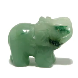 Green Aventurine Elephant Wounded Warrior