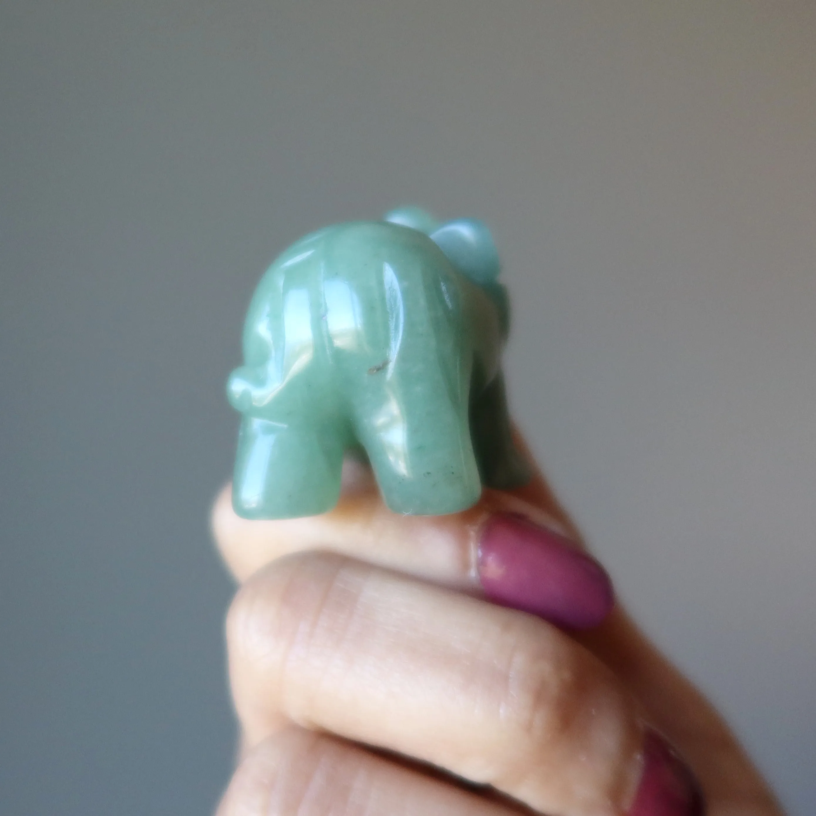 Green Aventurine Elephant Wounded Warrior