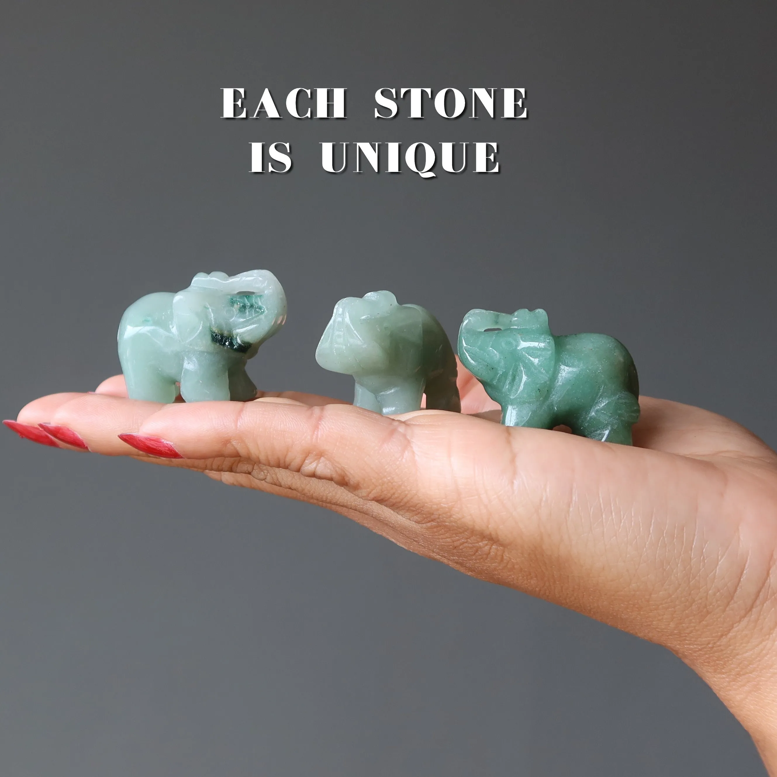 Green Aventurine Elephant Wounded Warrior