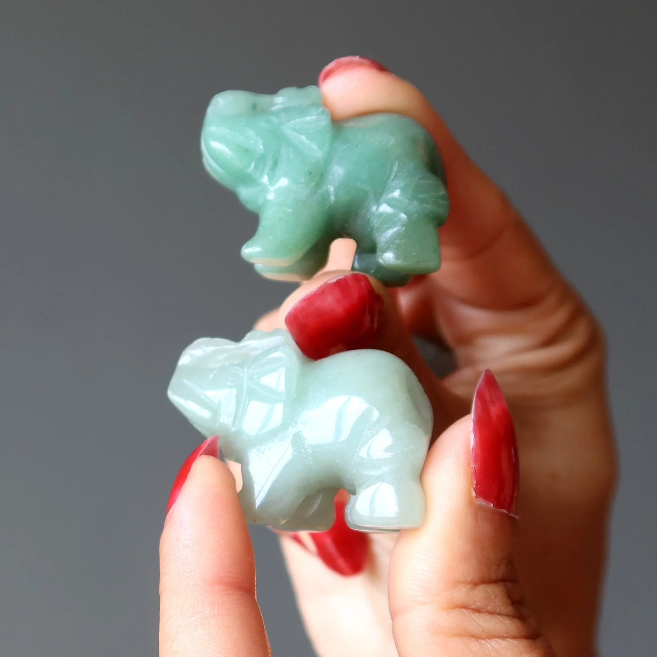 Green Aventurine Elephant Wounded Warrior