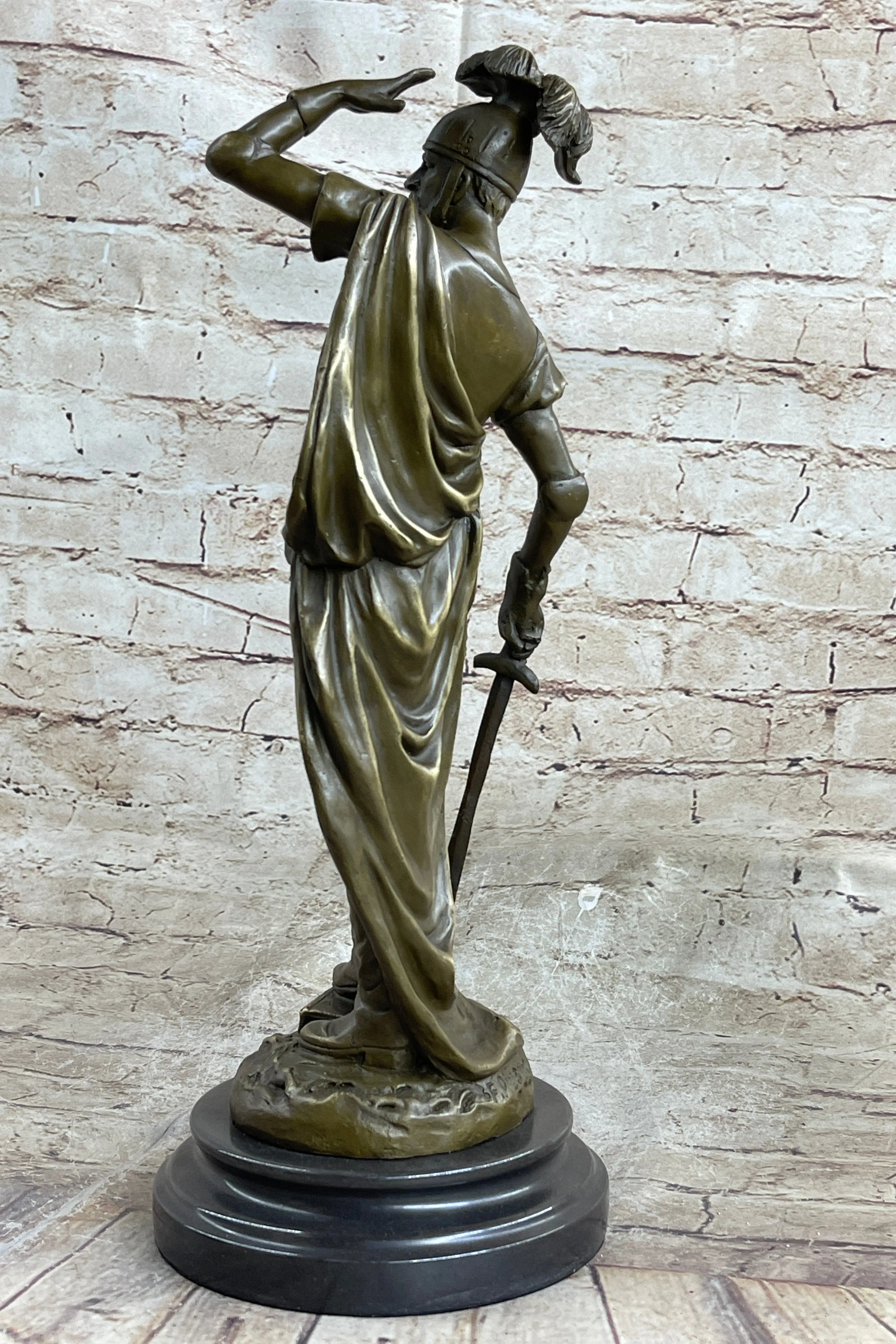 Italian Renaissance Warrior Knight Bronze Statue Sculpture Figure 15" x 7"