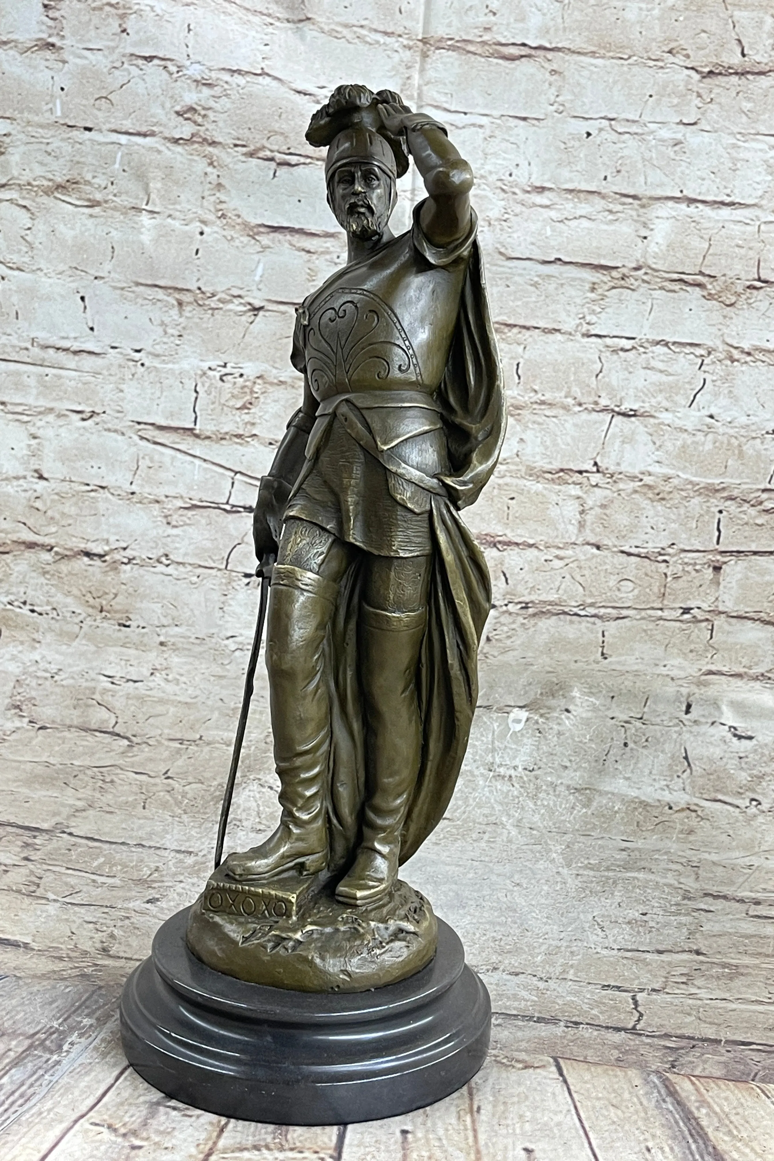 Italian Renaissance Warrior Knight Bronze Statue Sculpture Figure 15" x 7"
