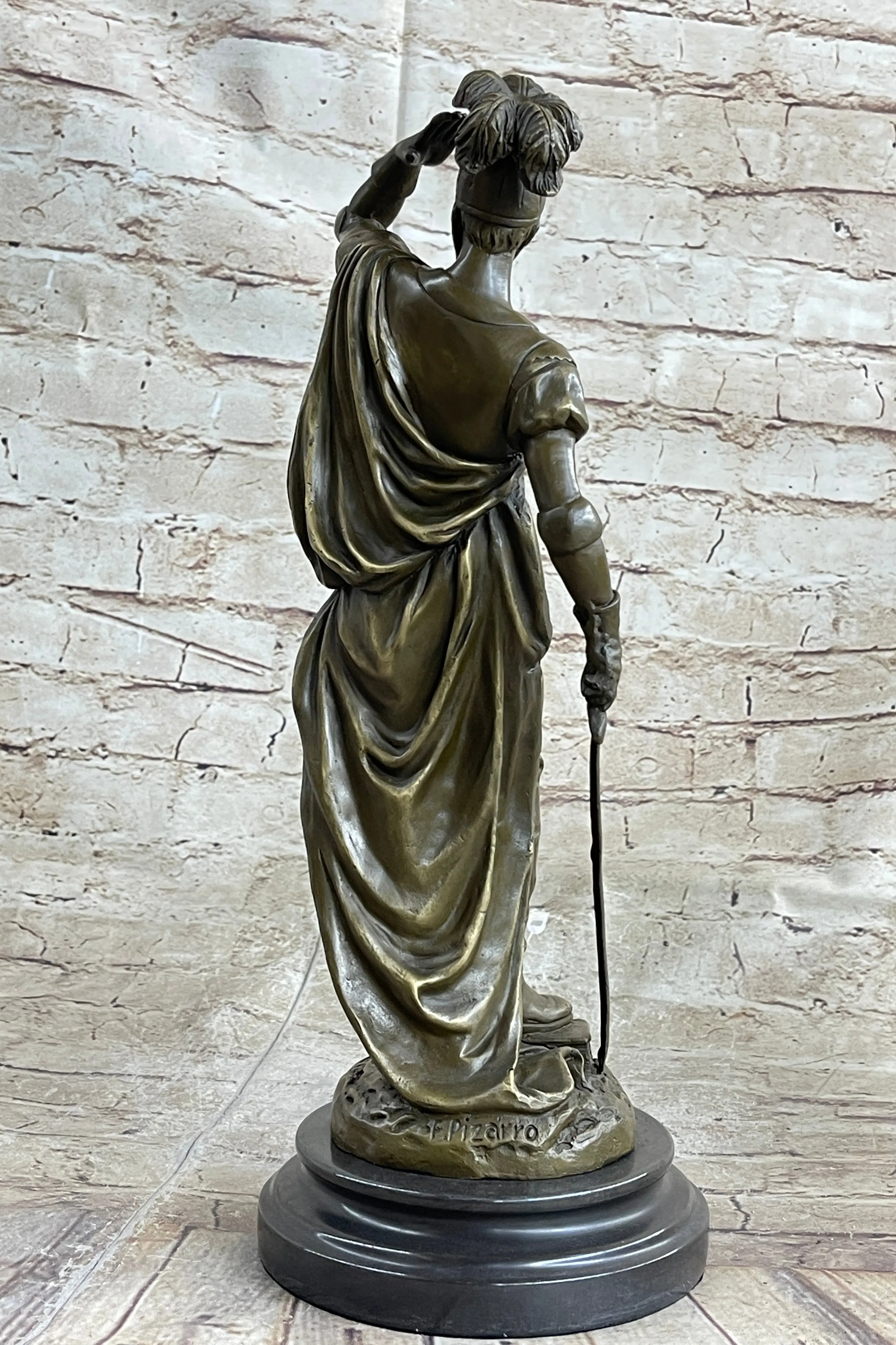 Italian Renaissance Warrior Knight Bronze Statue Sculpture Figure 15" x 7"