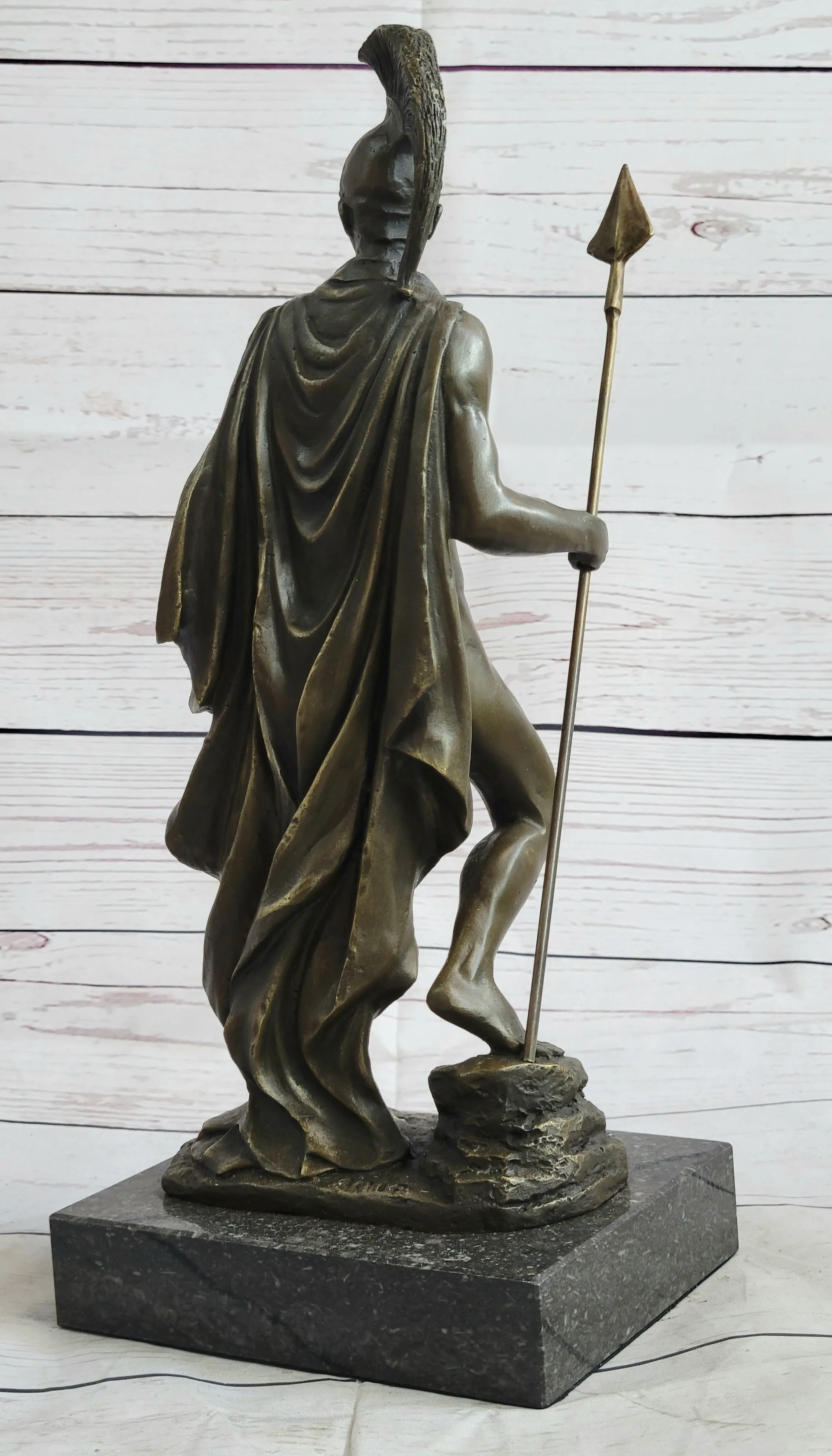 King Leonidas 300 Greek Spartan Warrior Hoplite Bronze Metal Statue Sculpture Figure Signed Original 12" x 6"