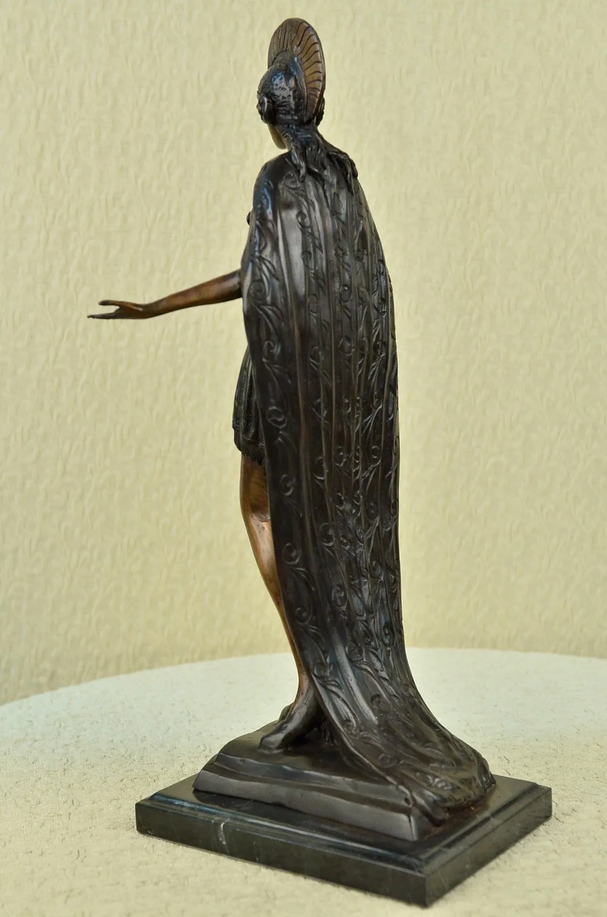Military Soldier Spartan Gladiator Spear Shield Bronze Marble Statue Sculpture