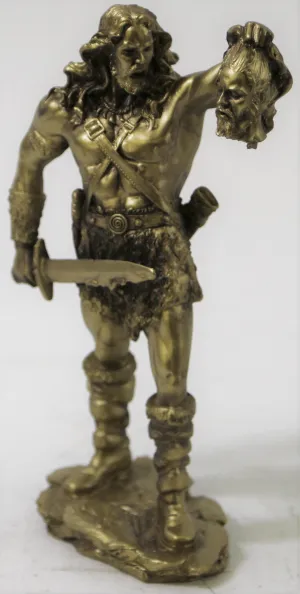 Roman Warrior Holding Sword Holding Severed Head Bronze Sculpture Statue