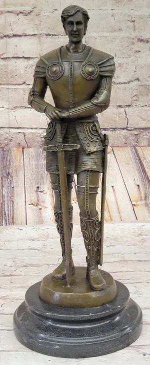 Saint Joan of Arc Bronze Metal Sculpture Statue French History Figurine Decor