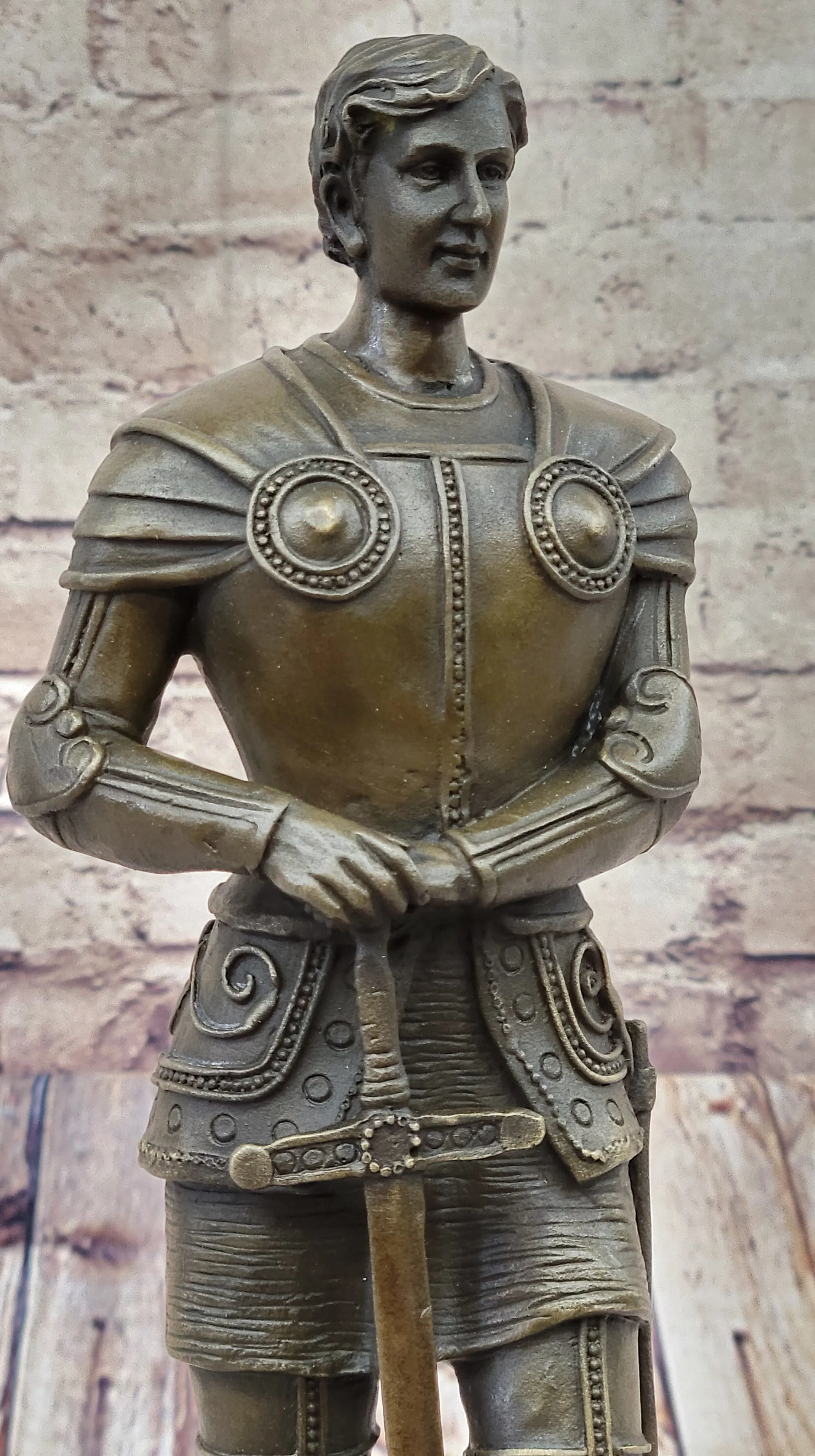 Saint Joan of Arc Bronze Metal Sculpture Statue French History Figurine Decor
