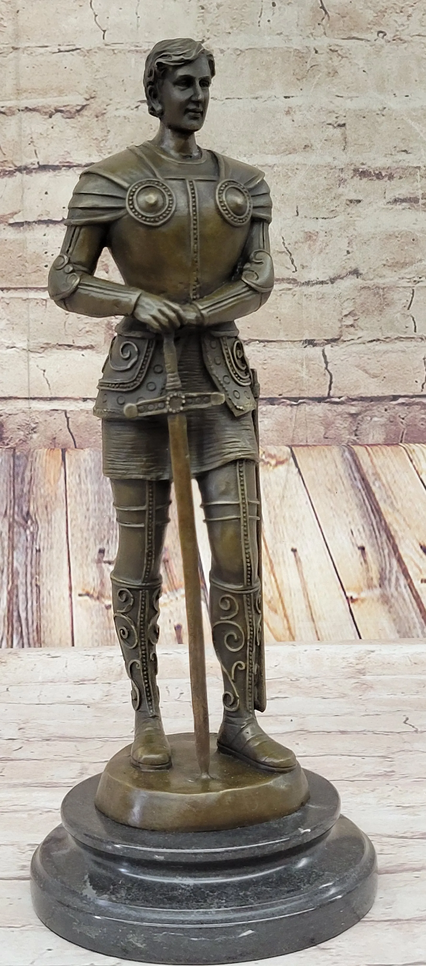 Saint Joan of Arc Bronze Metal Sculpture Statue French History Figurine Decor