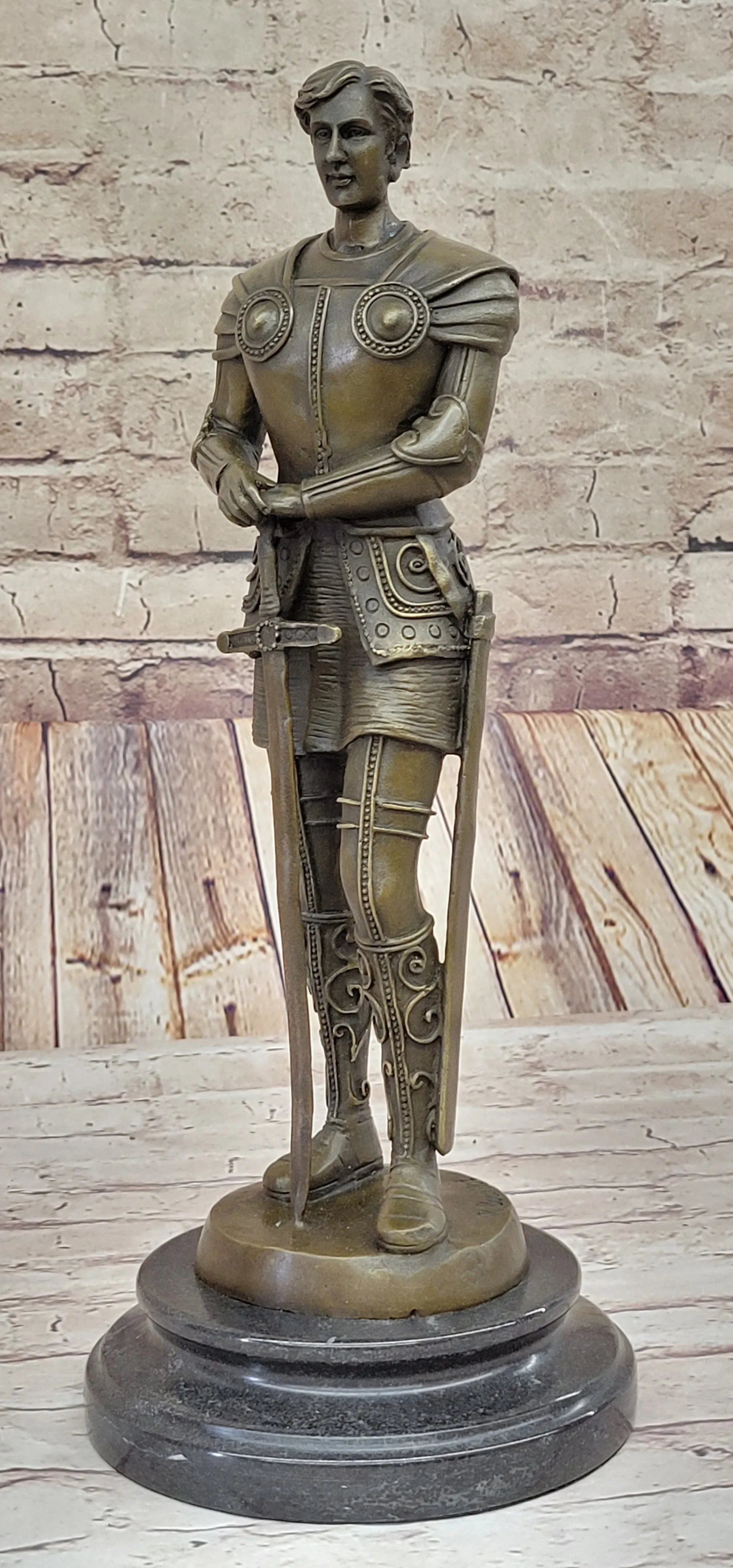 Saint Joan of Arc Bronze Metal Sculpture Statue French History Figurine Decor