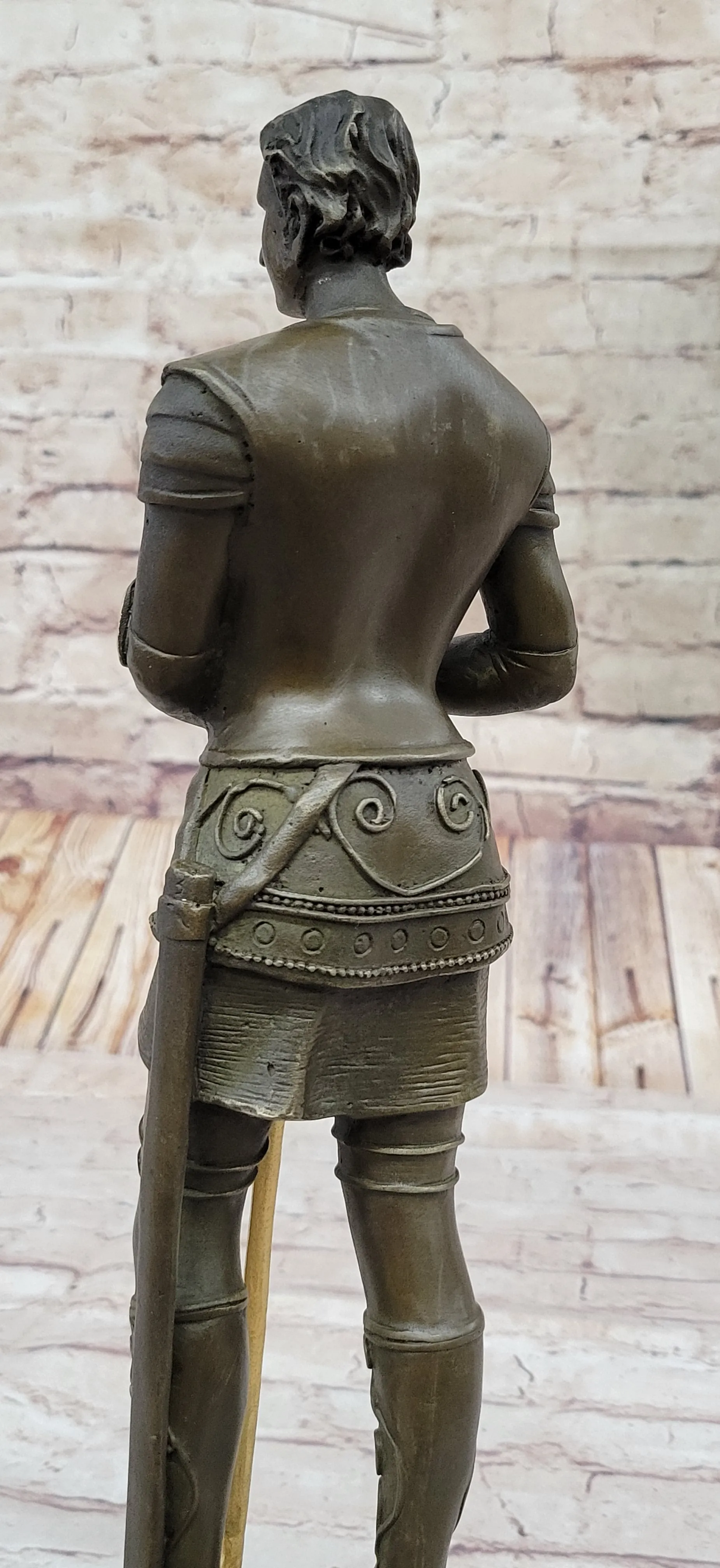 Saint Joan of Arc in Plate Armor Bronze Statue Sculpture Figure Art Decor