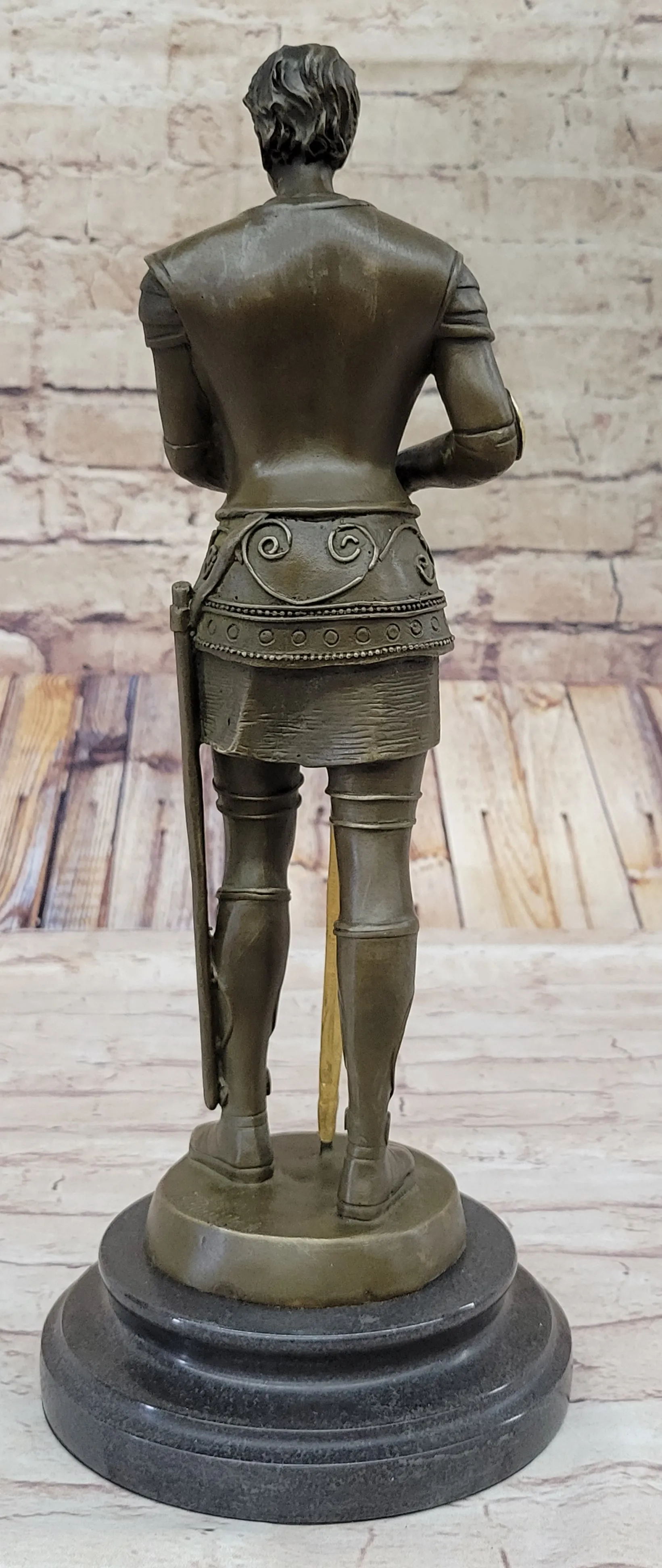 Saint Joan of Arc in Plate Armor Bronze Statue Sculpture Figure Art Decor