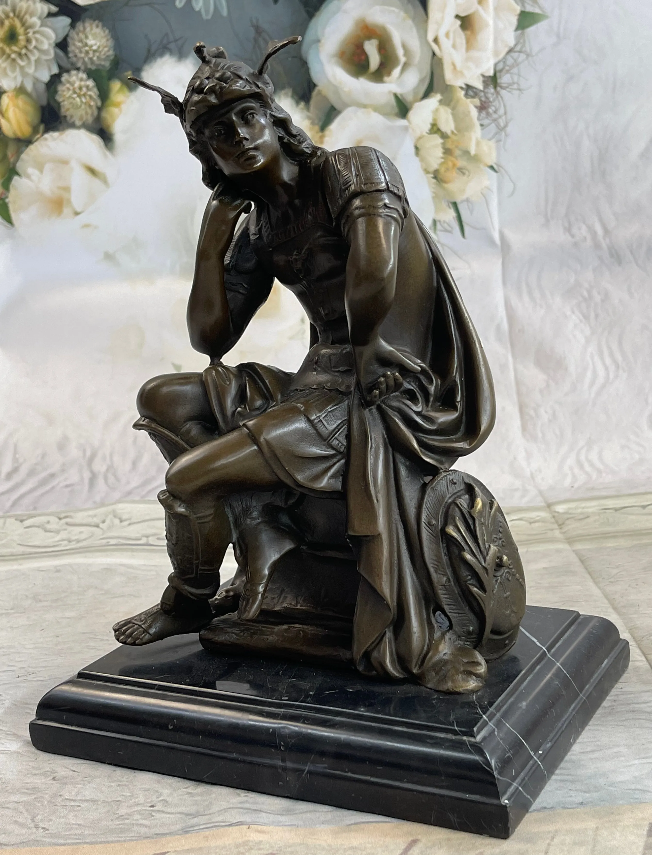 SIGNED GREGOIRE ROMAN EMPEROR WARRIOR BRONZE SCULPTURE FIGURINE STATUE FIGURE