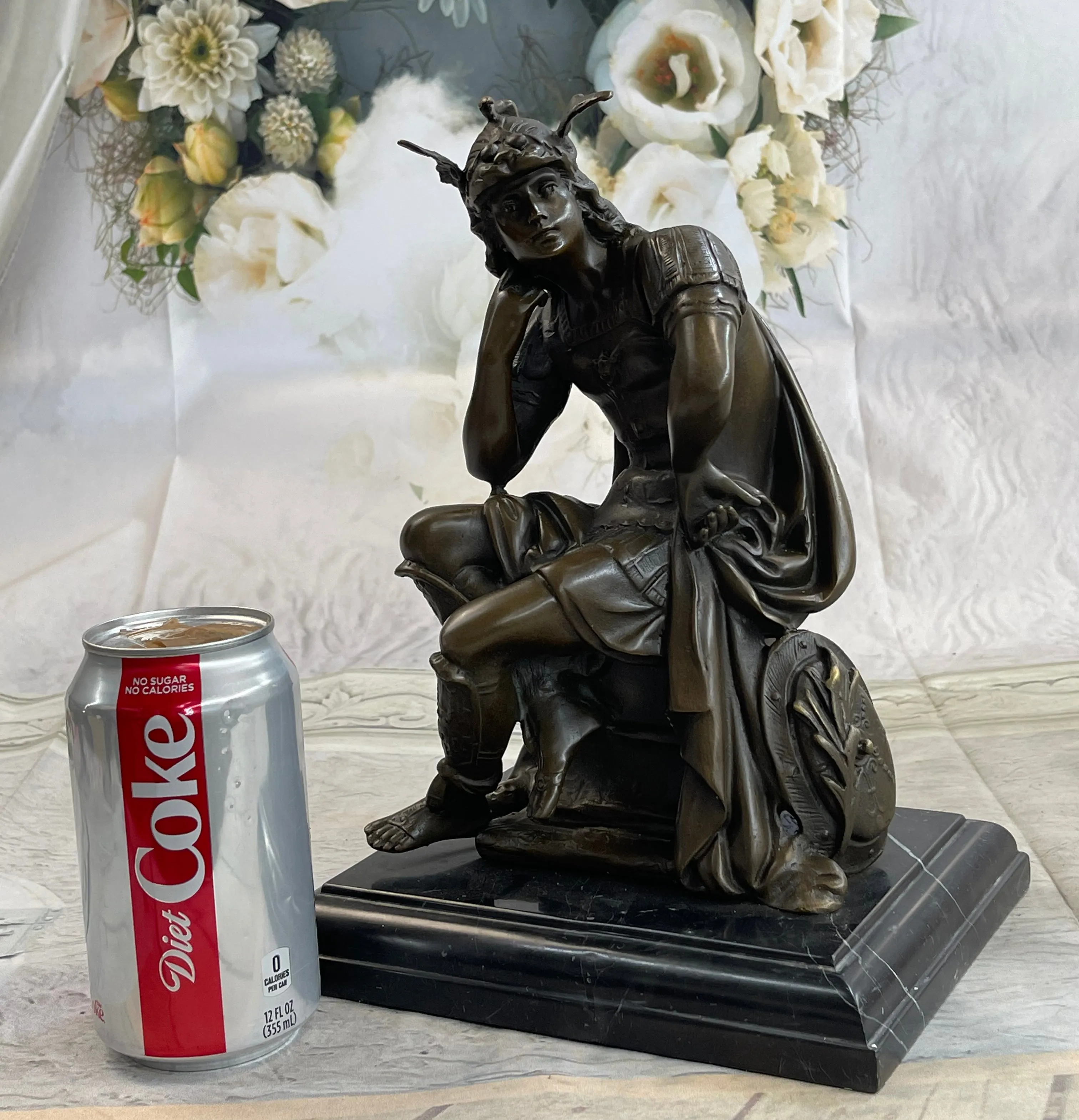 SIGNED GREGOIRE ROMAN EMPEROR WARRIOR BRONZE SCULPTURE FIGURINE STATUE FIGURE