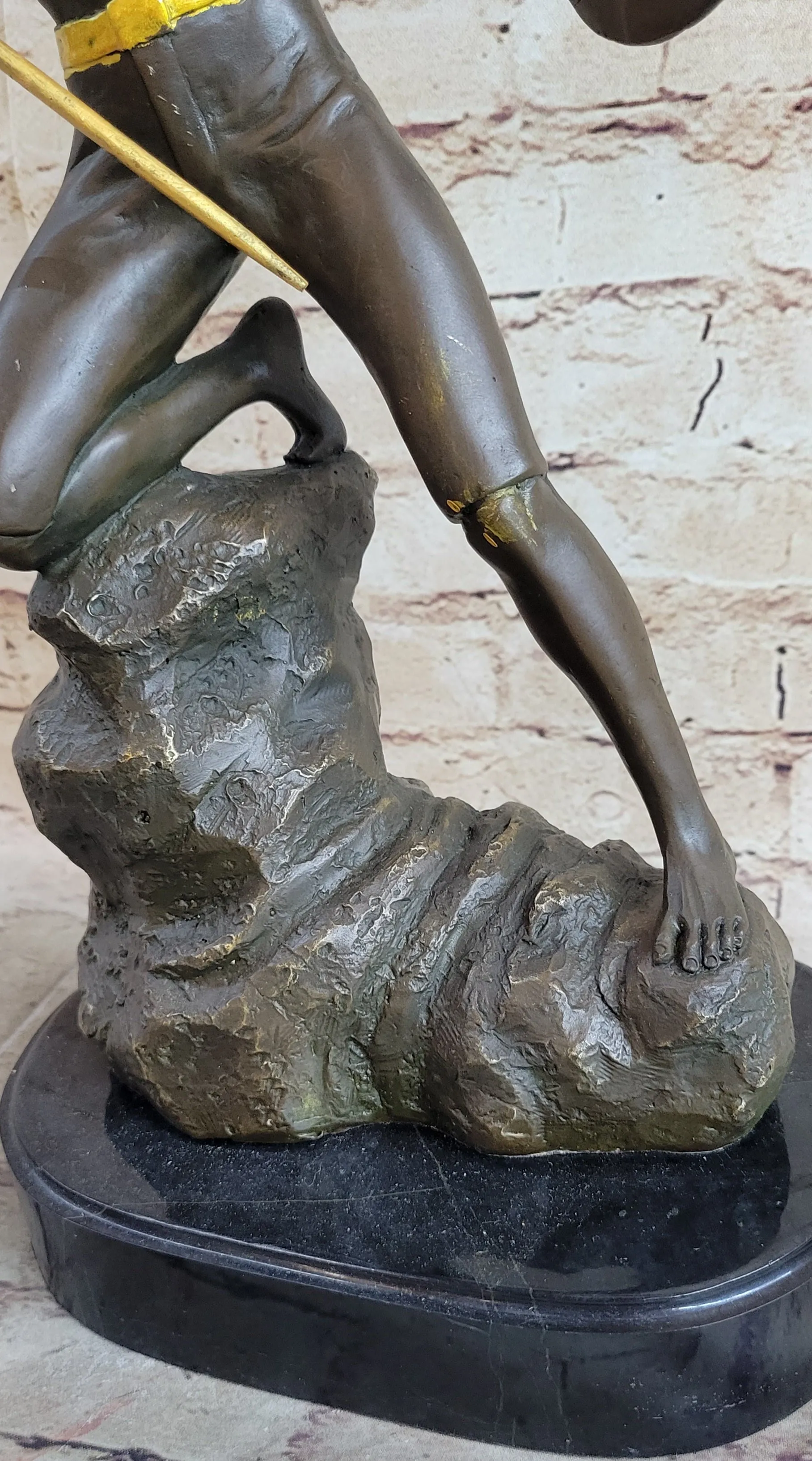 Signed Original Jensen Handsome Nude Roman Warrior Bronze Sculpture Figurine Art