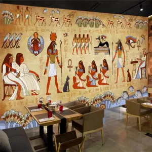 Wallpaper 3D Ancient Egyptian Pharaoh Statue Murals Wall Painting